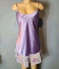 Vtg Satin Fairy Lingerie Slip Dress Sz XS Chemise Coquette Fem Dainty Grunge