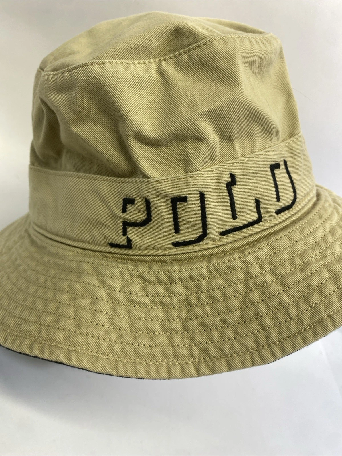 Vintage Polo Ralph Lauren Spell Out Beige Bucket Hat Large