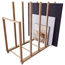 UNZERO Art Storage Rack for Canvas Boards, Drying, Panels   Wood with Wheels