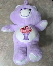 Care Bears Plush Share Bear Milkshake Belly Badge Purple Doll 2017- 12"