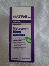 Natrol Melatonin Time Release 10 mg 60 Tabs Exp. 09/2026