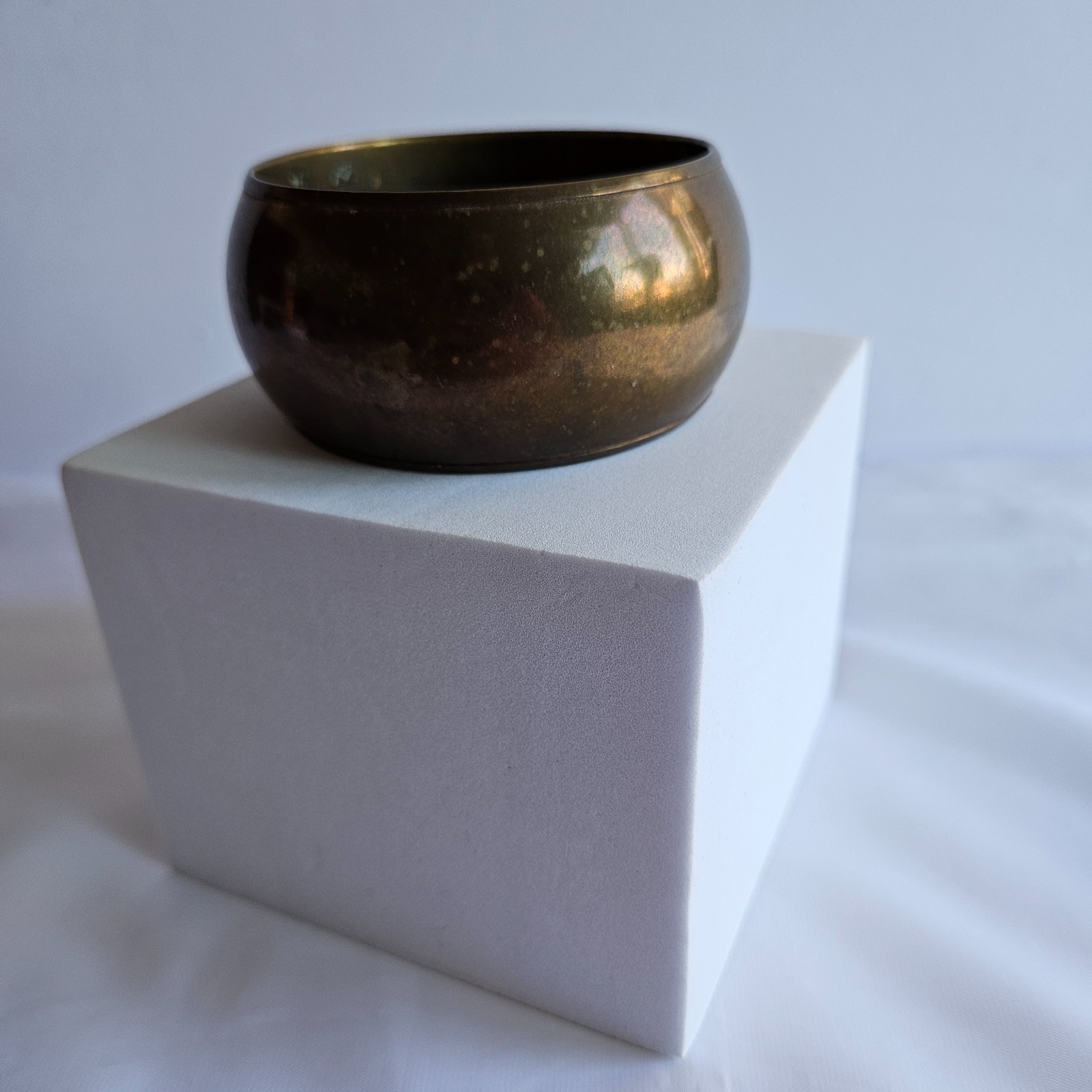 Solid Brass Bangle Chunky Bracelet India Wide Vin… - image 3