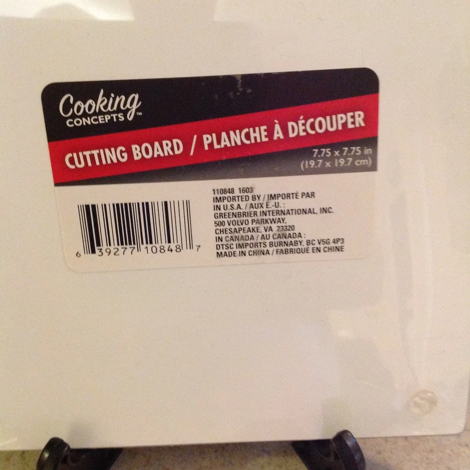 Chef Kitchen Cutting Board Glass Set of 2 Round & Square Cooking Concepts - Image 4 of 4