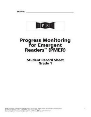 PMER Student Record Sheets: Grade 1 by Brookes Publishing co (English) Paperback