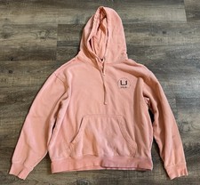 Huk Performance Fishing Sweatshirt Mens Medium Salmon Color Pull Over Hoodie
