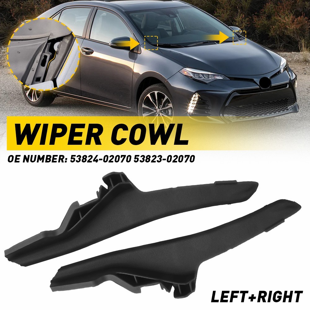 Windshield Wiper Cowl Extension Trim Hood Side Seal Fits 14-19 Toyota Corolla LE
