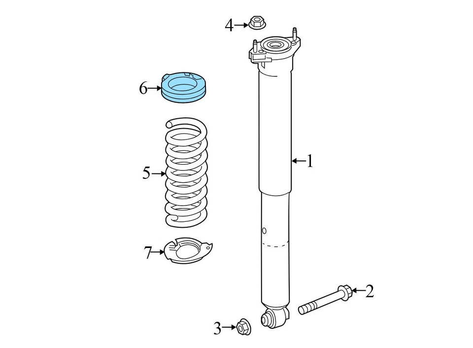 2013-2017 MERCEDES-BENZ E400 — крепление пружины задней катушки / прокладка / втулка (верхняя) - Изображение 3 из 4