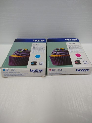 Joblot of 2 Brother Ink Cartridges - LC123C Cyan, LC123M Magenta - 第 2/15 張圖片
