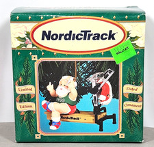 Vtg Enesco Santa on NordicTrack Ski Machine Limited Edit 1999 Christmas Ornament