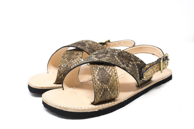 Diamondback Rattlesnake Leather Sandals , Huarache, Exotic Western Snake Sandal