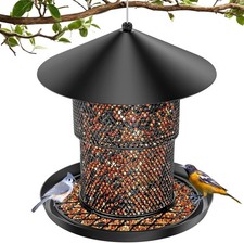 Squirrel Proof Bird Feeder, Metal Bird Feeders for Outdoors Hanging, 4LB Capacit
