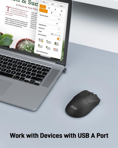 Wireless Mouse, 1200 DPI Computer Mouse Wireless with 2.4GHz USB A Receiver, ... - Picture 8 of 9