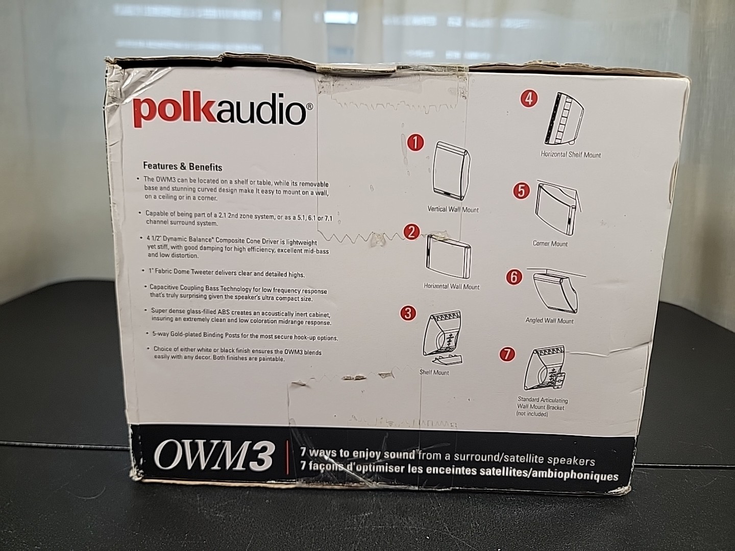 NEW Polk Audio OWM3 (BLACK) Pair Multi-purpose Speakers