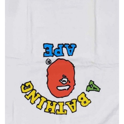 A BATHING APE 2000s COLORFUL GRAPHIC COLLEGE T-Shirt SIZE:M White