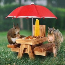 Gnodary Squirrel Feeder with Umbrella, Squirrel Feeders for Outside, Squirrel...