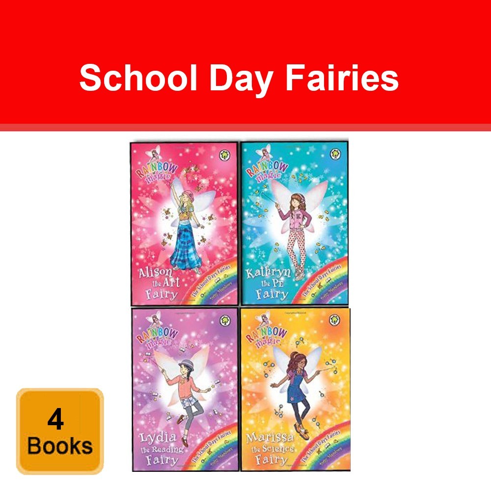 Rainbow Magic School Day Fairies Collection 4 Books Set by Daisy Meadows NEW