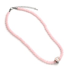 Image of Barbie Pink Bead Necklace with Heart Shaped Bead Charm