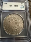 1896 Morgan Silver Dollar MS63 ICG Coin Has Toning