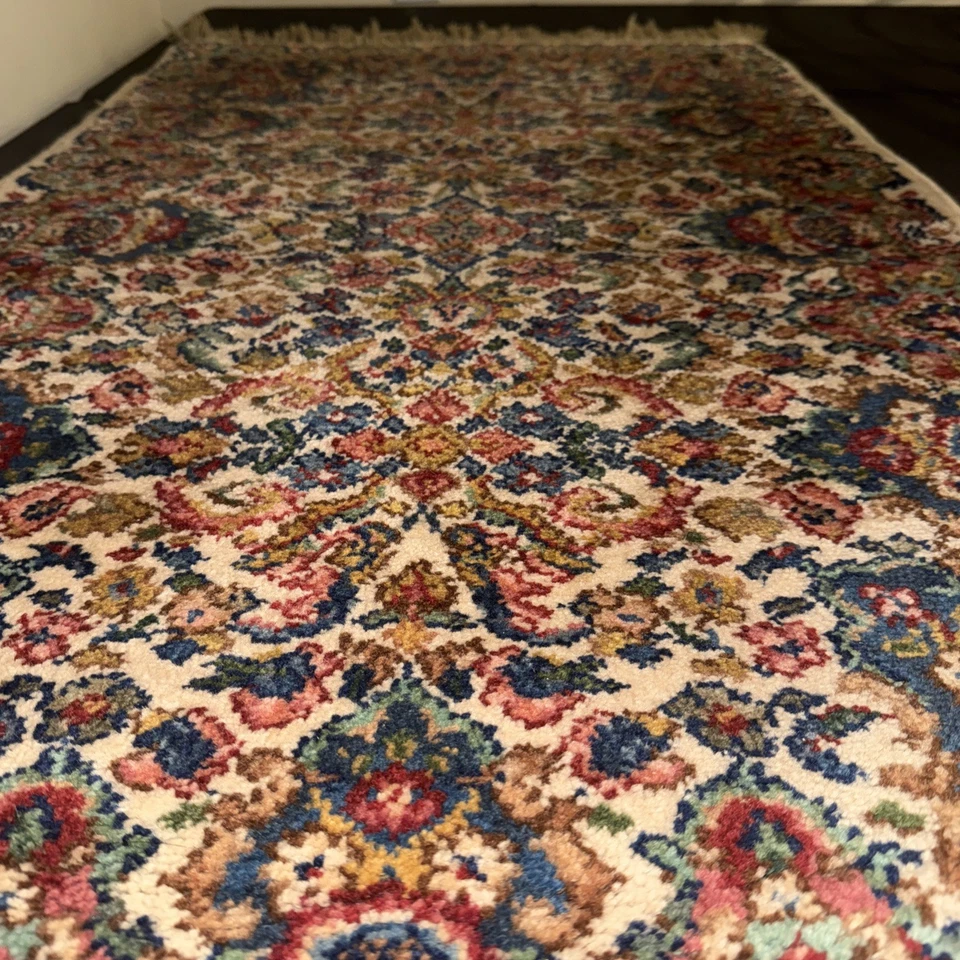Authentic Karastan Multicolor Panel Kirman # 742 Wool American Rug 4’3”x2’6” - Image 3 of 4