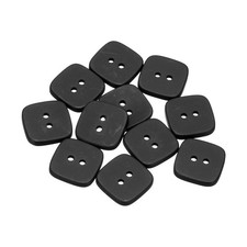 12Pcs, Sewing Button 22mm 7/8" 2 Holes Square Resin Button Black