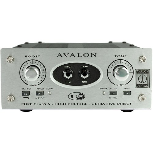 Avalon Design U5 Class A DI Box Instrument Preamp Balanced Earth Lift Silver
