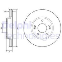 Delphi 2X Bremsscheibe Vorne Ø280 Mm BelüFtet FüR Hyundai I30 GD 1.4 1.6 Crdi