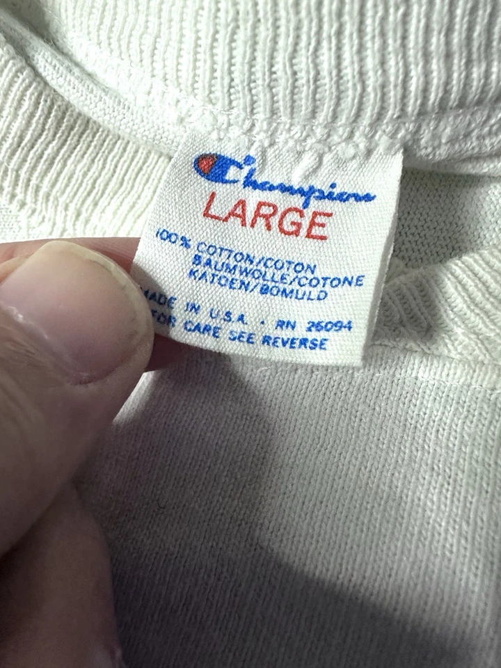 Vintage 1980s Houston Oilers Champion Football Jersey Tee White Large - Image 3 of 4