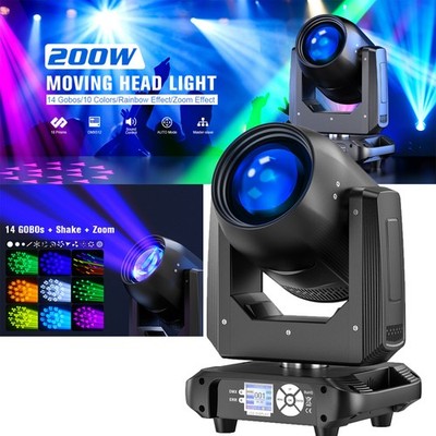 200W 18 Prisma RGBW Zoom Beam LED Moving Head Party 14GOBO DMX Bühnenlicht Show