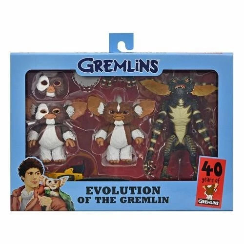 GREMLINS Evolution of a Gremlin 40th Anniversary Set 3 Action Figures Box Neca