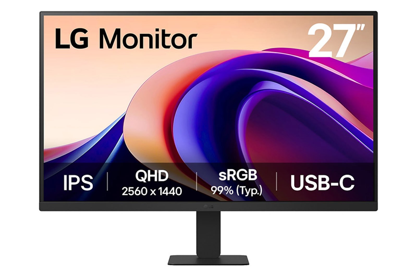 Lg 27U631a-B 27 Inch 100Hz Ips Qhd Usb-C Monitor Black - Image 2