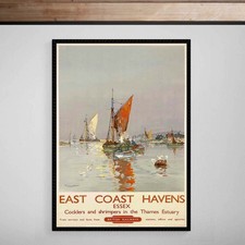 East Coast Havens Essex Thames Estuary British Railways Travel Print Poster