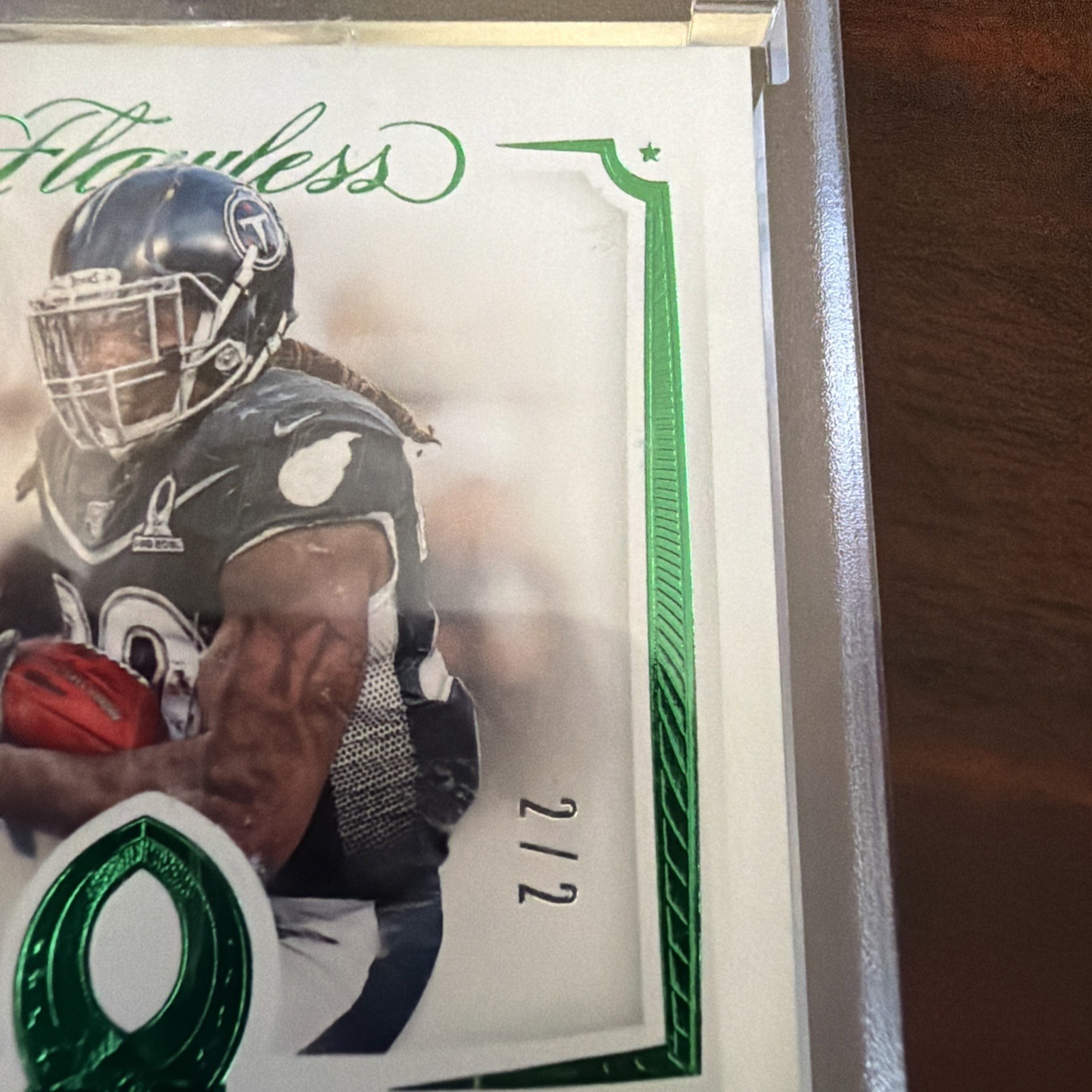 2020 Panini Flawless Derrick Henry pro bowl Emerald 2/2 On Card Auto 2019 select view 3