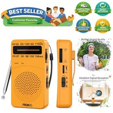 J-166 Portable Radio AM FM, Gifts for Dad and Mom, Battery Operated Radio wit...