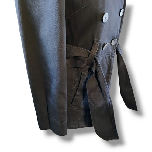 AJ Armani Damen Denim Trenchcoat Größe 8 Marine Baumwolle Zweireiher Gürtel - Bild 8 von 15
