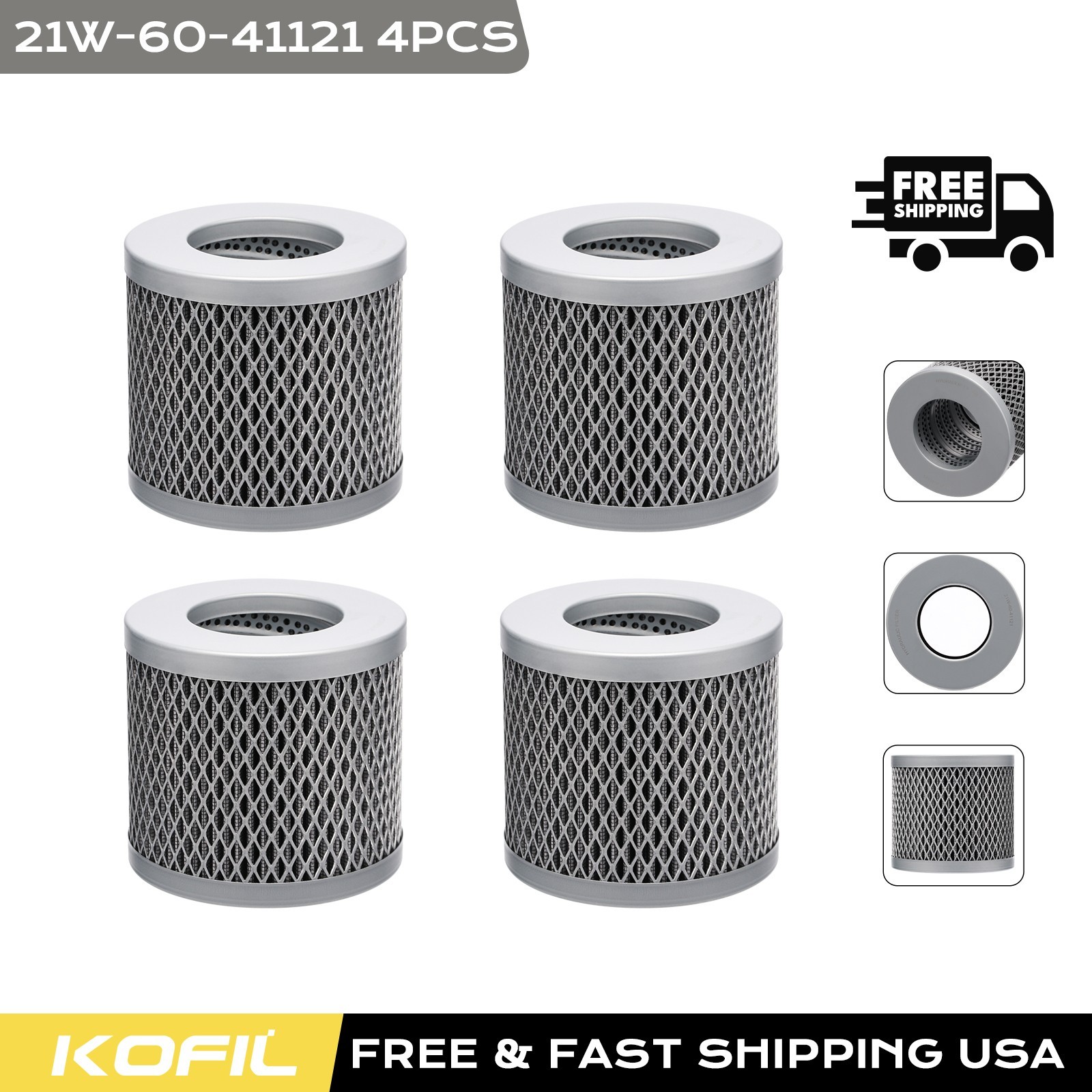 4PCS Hydraulic Filter 21W-60-41121 For Komatsu PC70-8 PC78MR-6 PC78US-6 PC78US-8