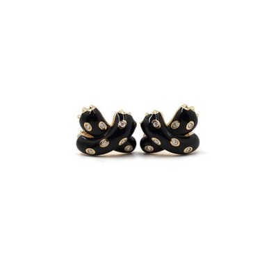 Fred 8B0299 18K Gelbgold 14P Diamant Ombre Perle Ohrringe 152316839