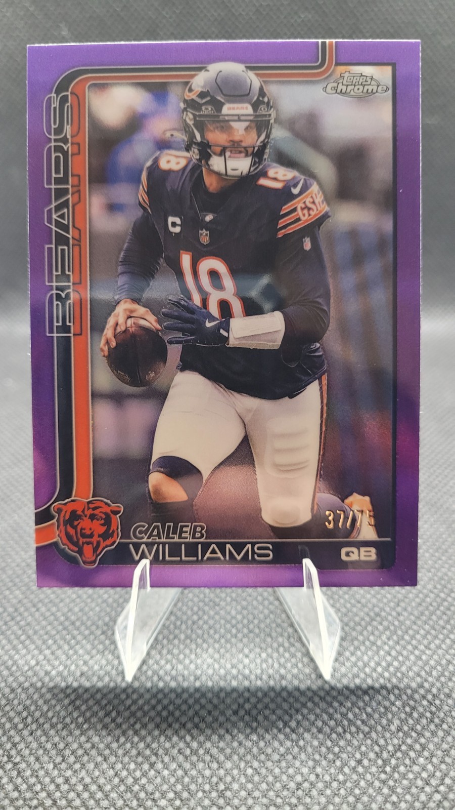 Topps 2025 Chrome Caleb Williams /75 Purple Refractor #52 Chicago Bears
