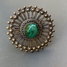 Vintage Sterling Silver Cocktail Ring . Boho Statement Ring . Handmade Silver J