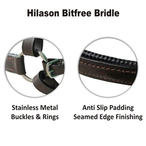 Large English Bitless Bitfree Bridle Extremely Comfortable Hilason - Picture 5 of 6