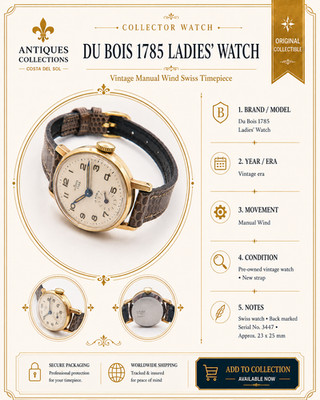 Du Bois 1785 Ladies Manual Wind Watch 17 Rubis Swiss Serviced