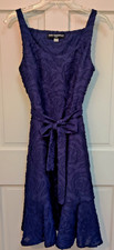 Karl Lagerfeld Navy Blue Lace Dress Lined Side Zip Size 4