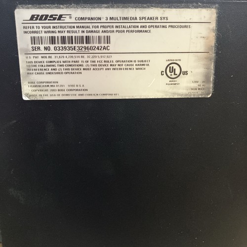 Bose Companion 3 Series III Multimedia Black Speaker System - 第 7/7 張圖片