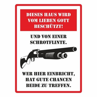 Sticker Weatherproof This House Is Protected By God Shotgun