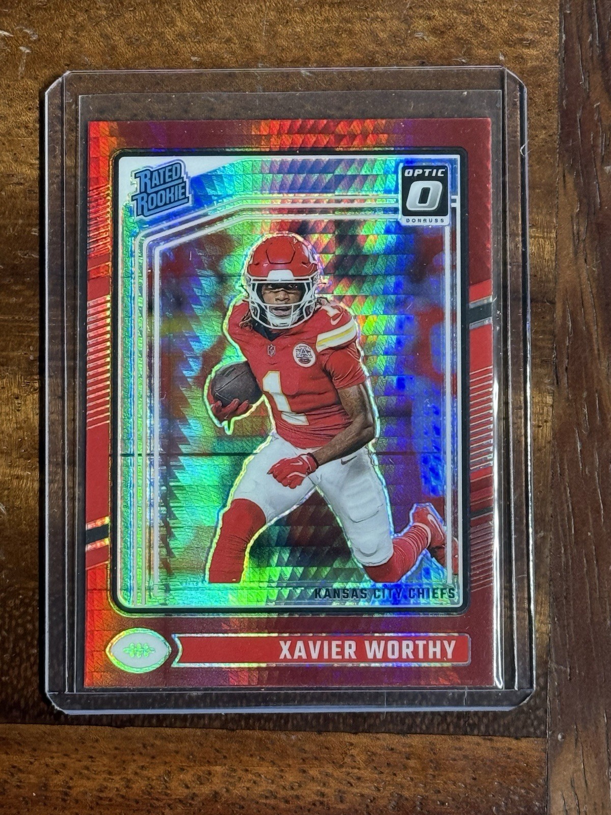 2024 Donruss Optic Rookie Xavier Worthy #300 Red Hyper COLOR MATCH KC CHIEFS