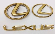  1993-97 Lexus Gs300 Gold Plated Emblem Sets 3 Piece Front Hood Rear Trunk