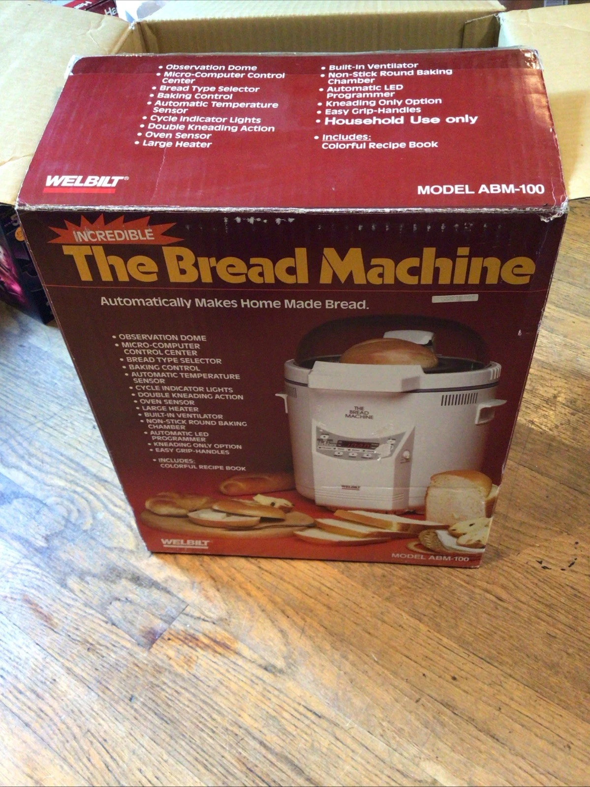 WELBILT Bread Maker The Bread Machine ABM-100 White Dome Top 2 Lb Made Japan