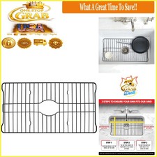 Black Sink Protector Grid 18x12 Inches Rust-Resistant Steel Kitchen Mat