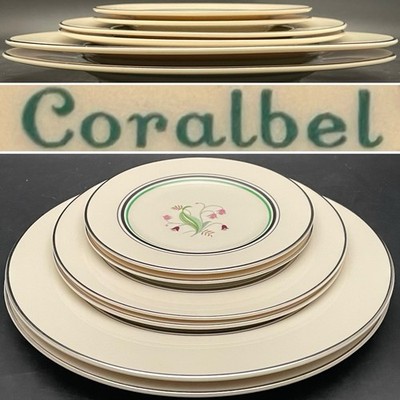 Syracuse China Old Ivory Coralbel 6pc Set for 2 Dinerware Plates 1949-1967 USA
