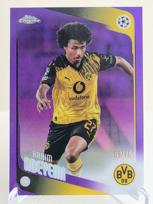 2025-26 TOPPS CHROME UEFA UCC KARIM ADEYEMI PURPLE REFRACTOR #128 Ser #63/75