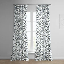 HPD Half Price Drapes Geometric Abstract Printed Curtains Luxury Cotton Curta...